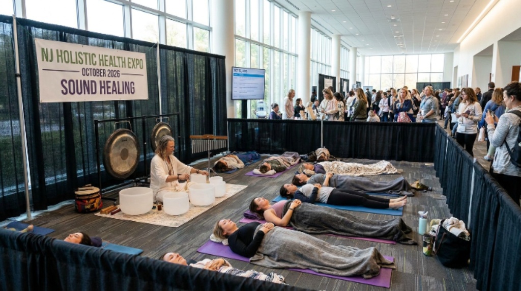 Sound healing session in progress at NJ Holistic Health Expo October 2026
