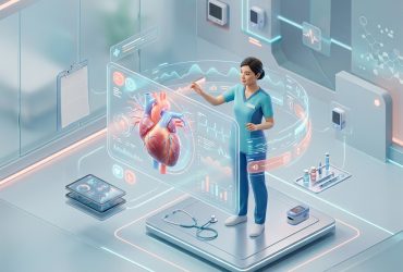 Nurse practicing advanced clinical skills and hemodynamic assessment